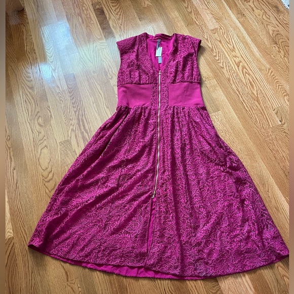 Anthropologie The Tommie Cap-Sleeve Front-Zip Shirt Dress Lace Edition Sz XL NWT - Picture 5 of 14